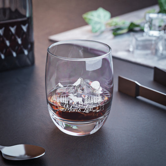 Man's Life Outdoors Whiskey Glass