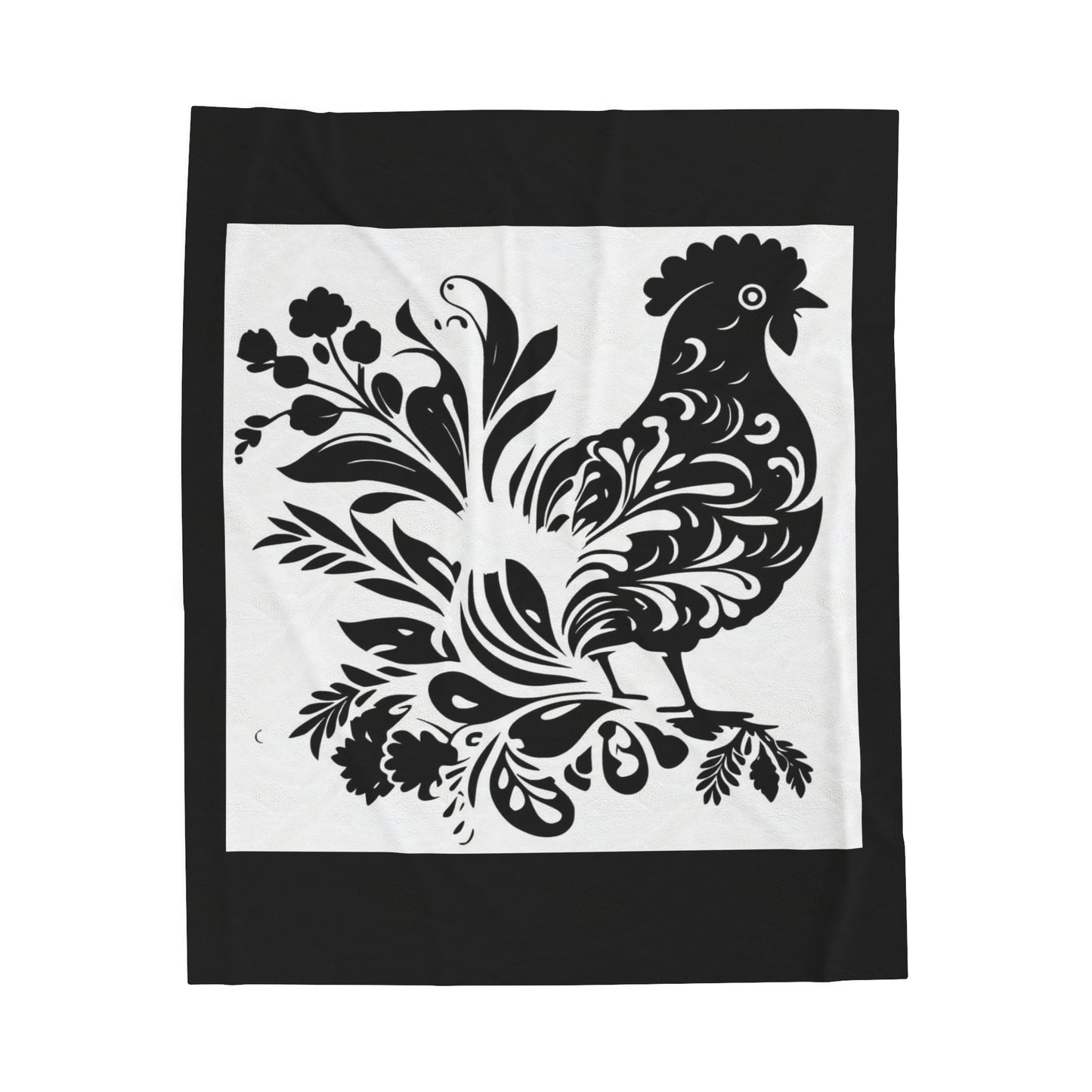 Flowered Chicken Velveteen Plush Blanket
