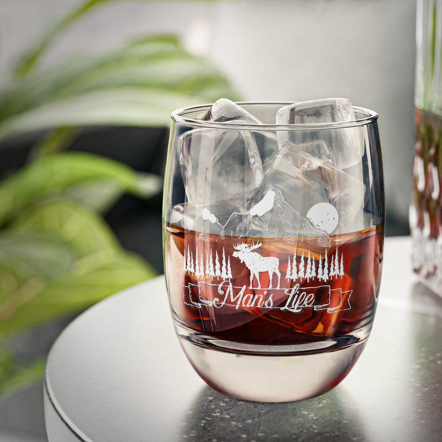Man's Life Outdoors Whiskey Glass