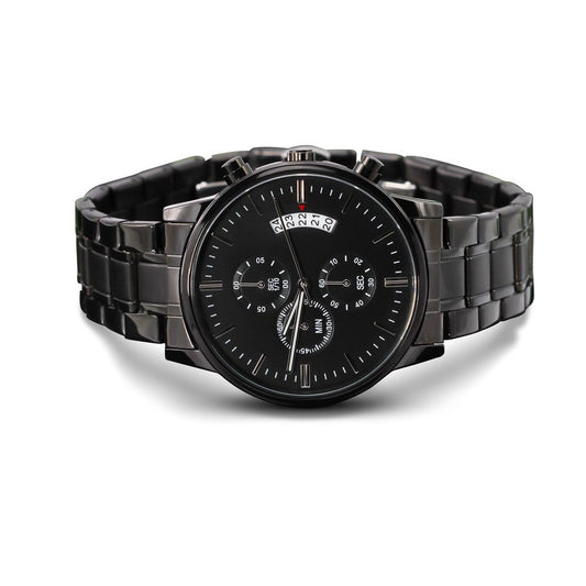 Custom Chronograph Watch (Black) W/Luxury Box
