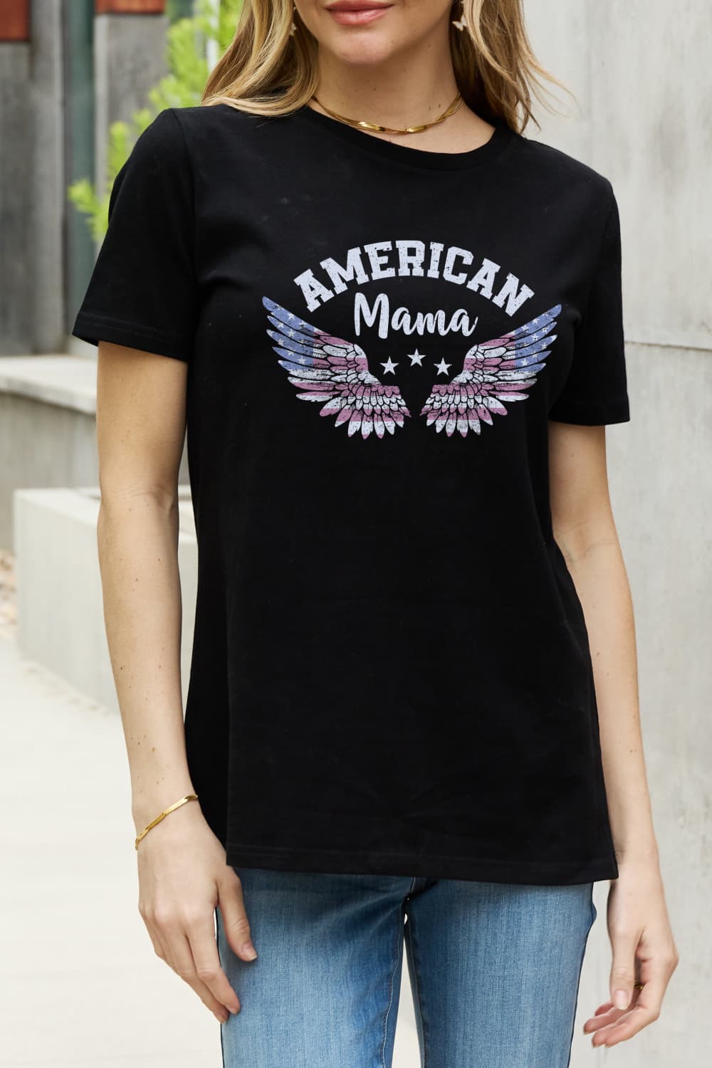 Simply Love AMERICAN MAMA Graphic Cotton Tee