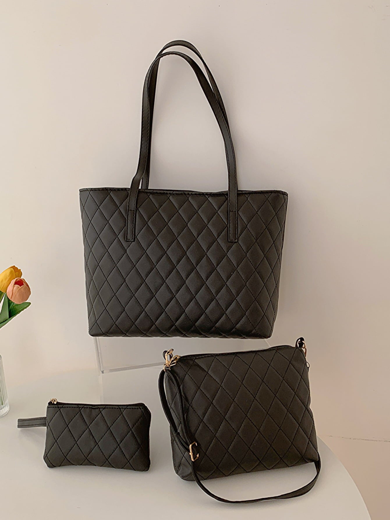 Three-Piece PU Leather Bag Set