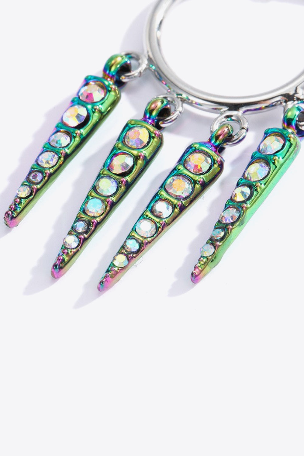 5-Pair Wholesale Multicolored Rhinestone Geometric Earrings