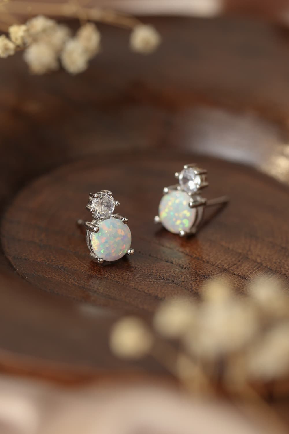 4-Prong Opal Stud Earrings
