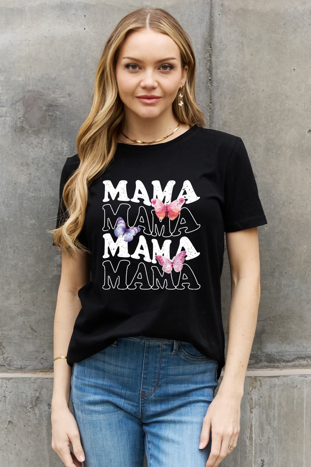 Simply Love MAMA Butterfly Graphic Cotton T-Shirt
