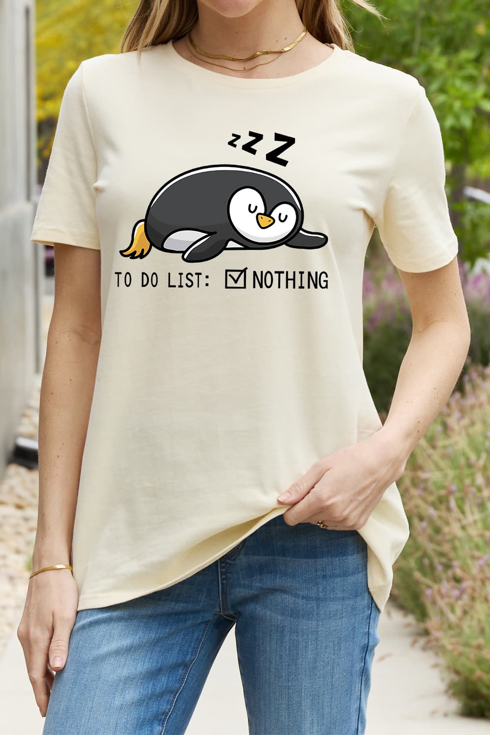 Simply Love Full Size TO DO LIST NOTHING Graphic Cotton Tee