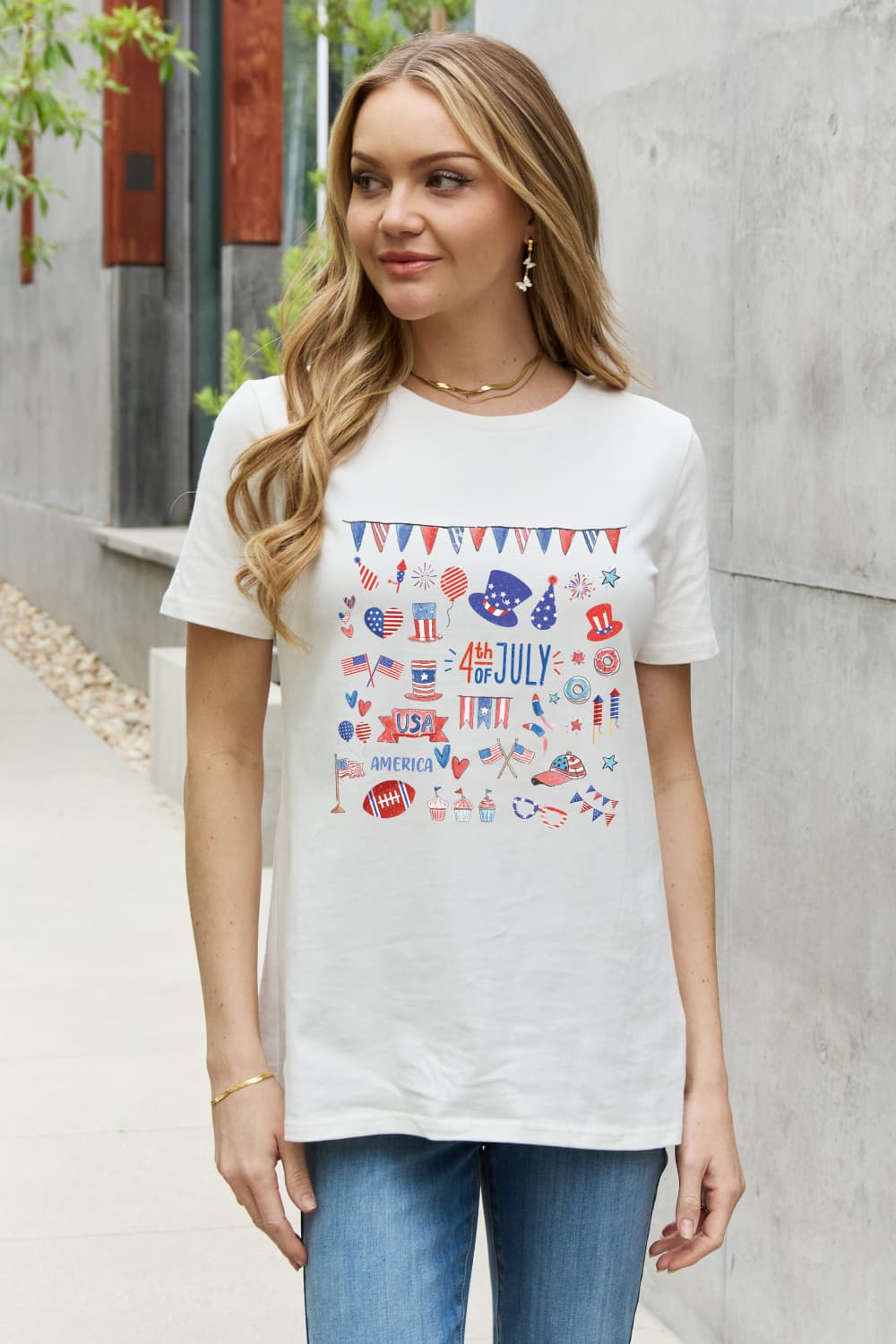 Simply Love 4TH OF JULY USA AMERICA Graphic Cotton Tee