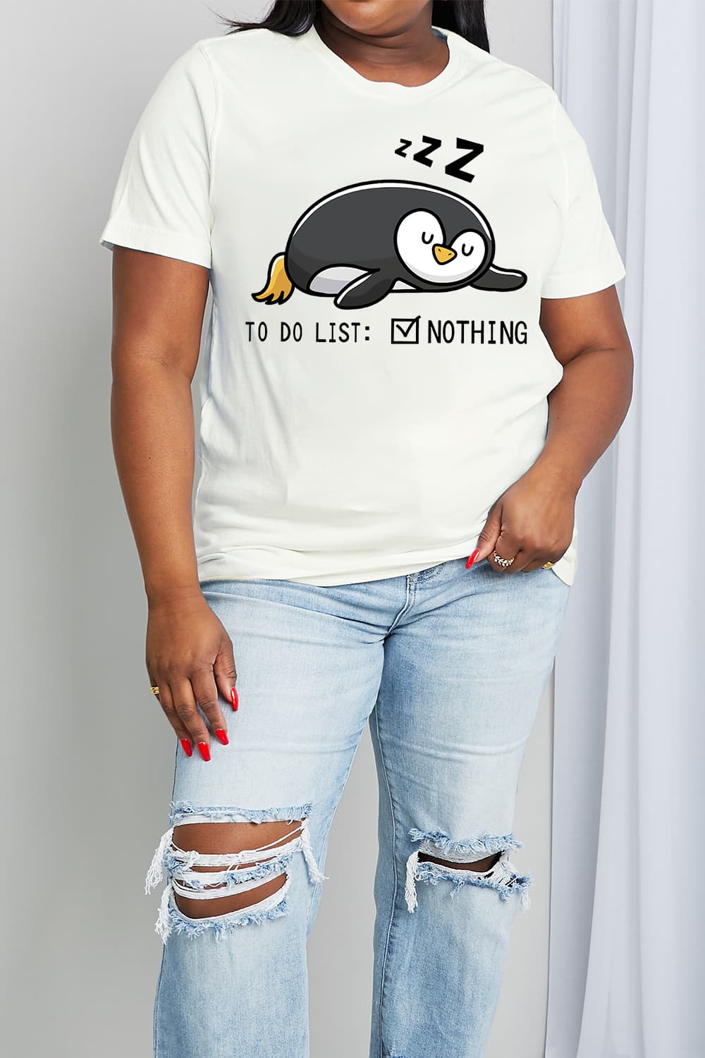 Simply Love Full Size TO DO LIST NOTHING Graphic Cotton Tee
