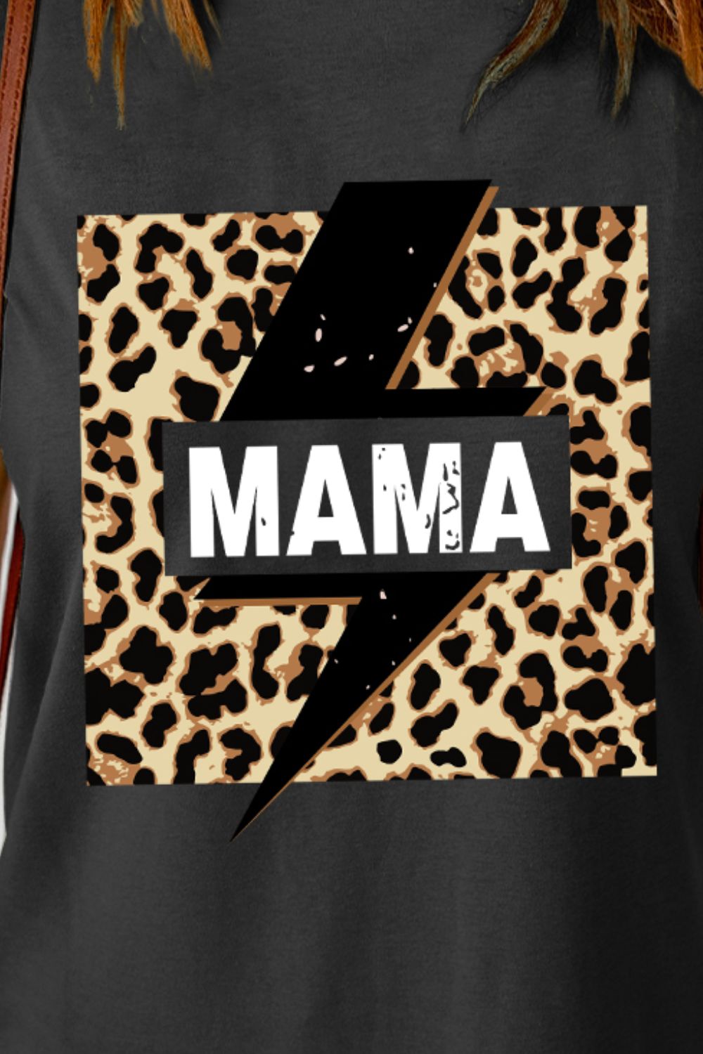 MAMA Leopard Lightning Graphic Tee Shirt